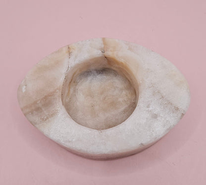 Oval Onyx Candle Holder – 3.7x2.6x1.2"