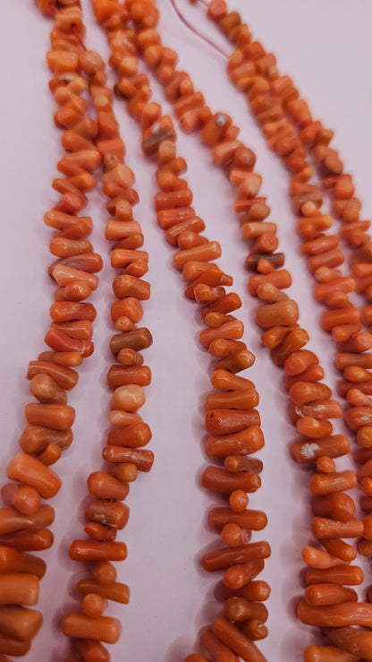 Mediterranean Red Coral Beads – 60g Strand for Jewelry Making