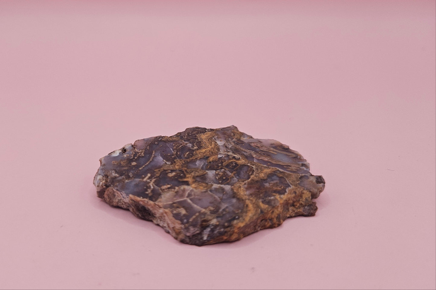 Moss Agate Slab – Rooted Ribbons in Smoky Lavender Stone-23 grams