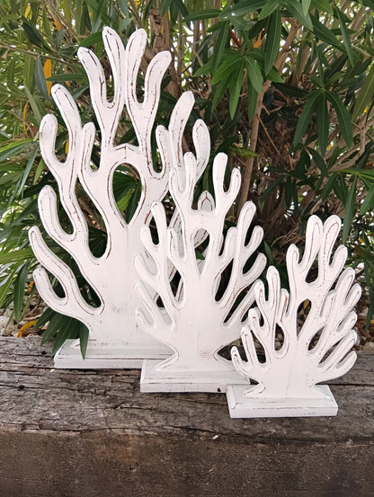Carved Wooden Coral Sculpture
