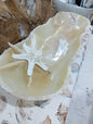 Honey Onyx Decorative Bowl – 34" Long Hand-Carved Centerpiece