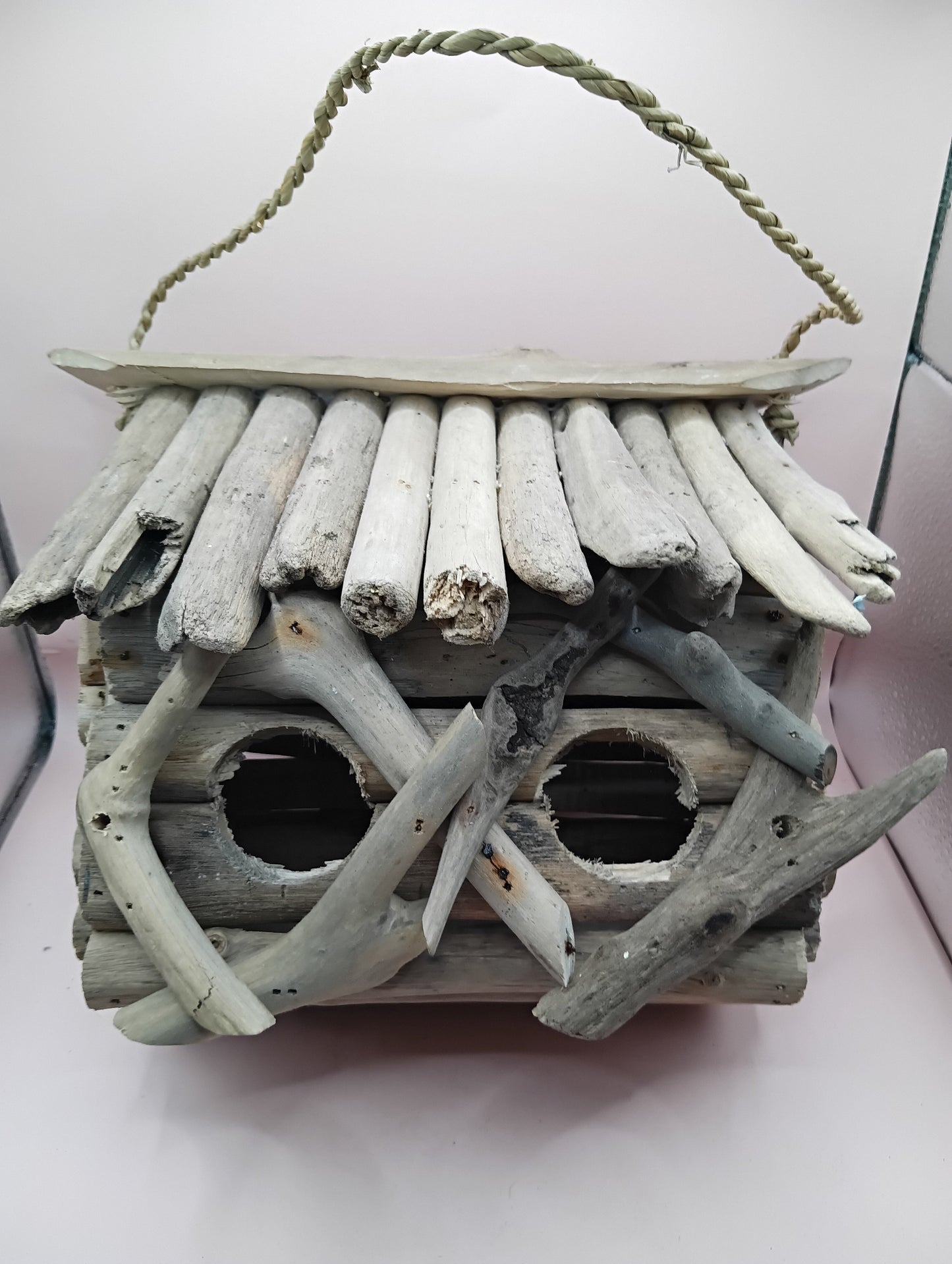 Handcrafted Driftwood Birdhouses – Single & Double Variants – Coastal Rustic Decor