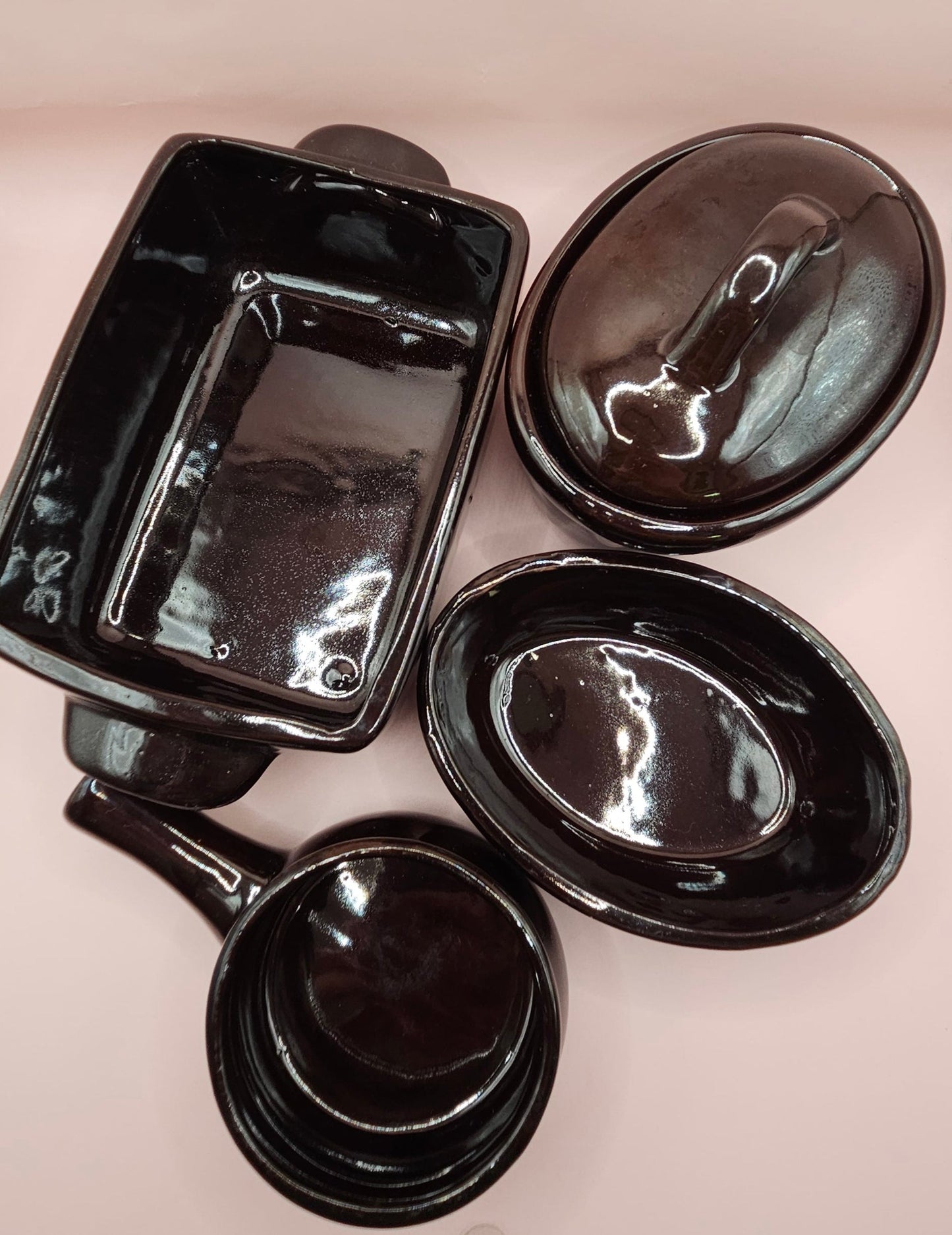 Vintage 1970s Taiwan Brown Pottery Stoneware – Individual Kitchen Pieces