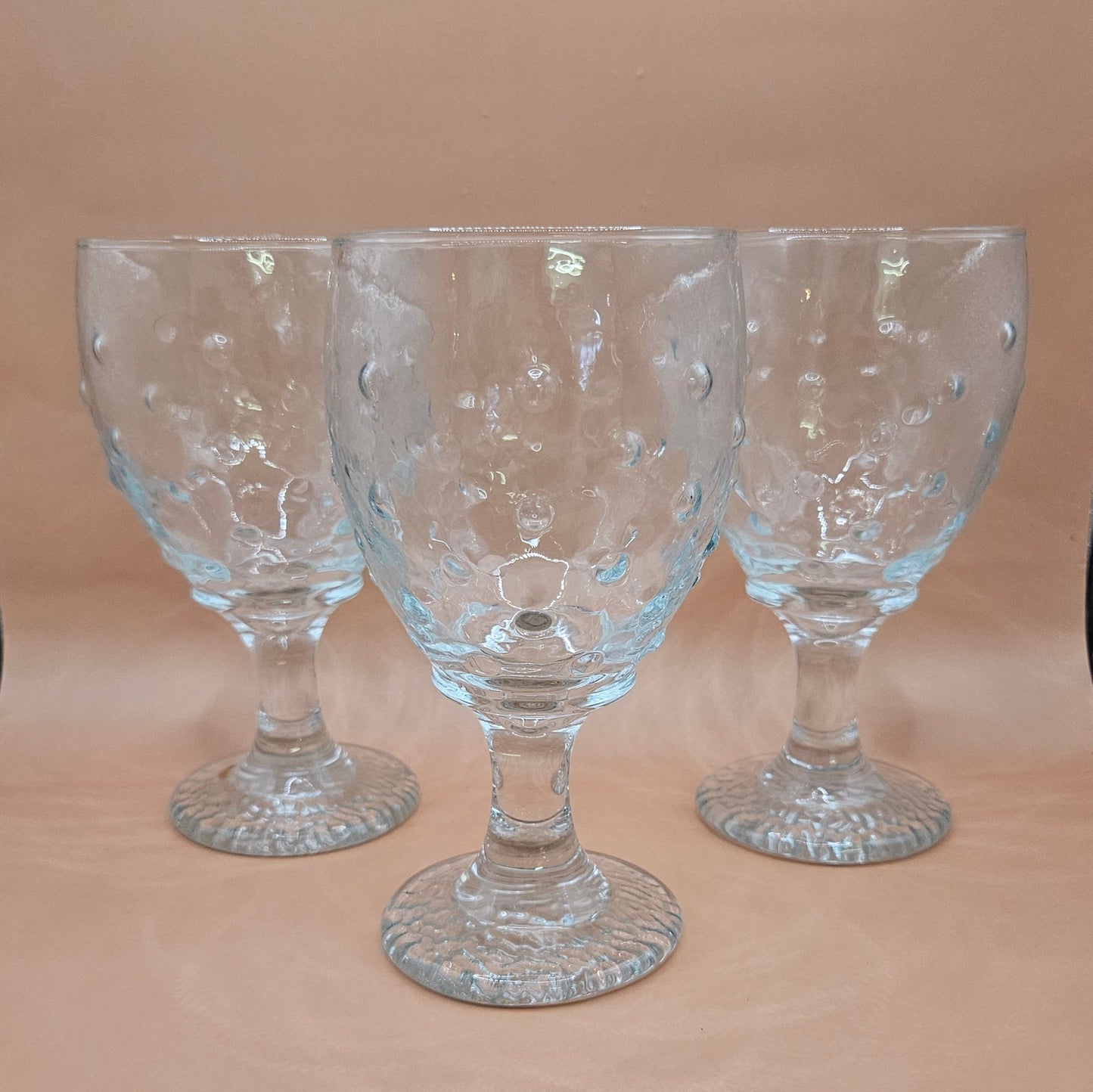 Libbey LRS154 Hobnail Clear Glass Water Goblet Set – 14 oz – Set of 3