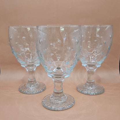 Libbey LRS154 Hobnail Clear Glass Water Goblet Set – 14 oz – Set of 3