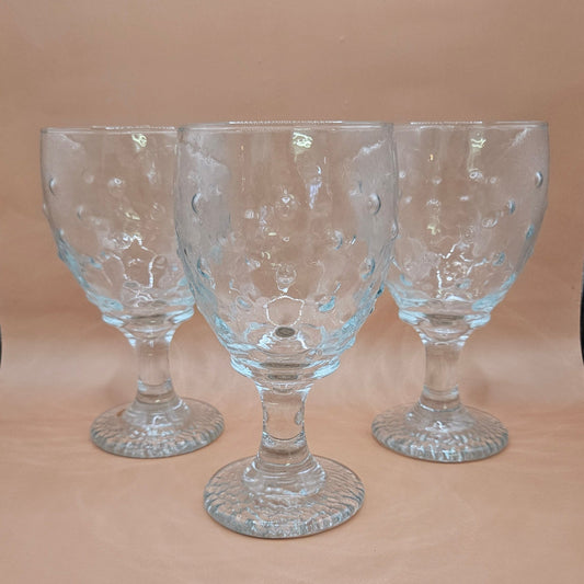 Libbey LRS154 Hobnail Clear Glass Water Goblet Set – 14 oz – Set of 3