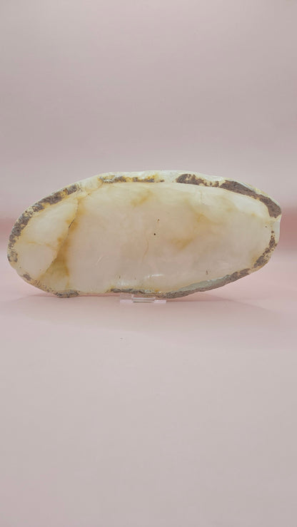 Raw Edge Onyx Dish – Polished Oval Stone Bowl 8x4"