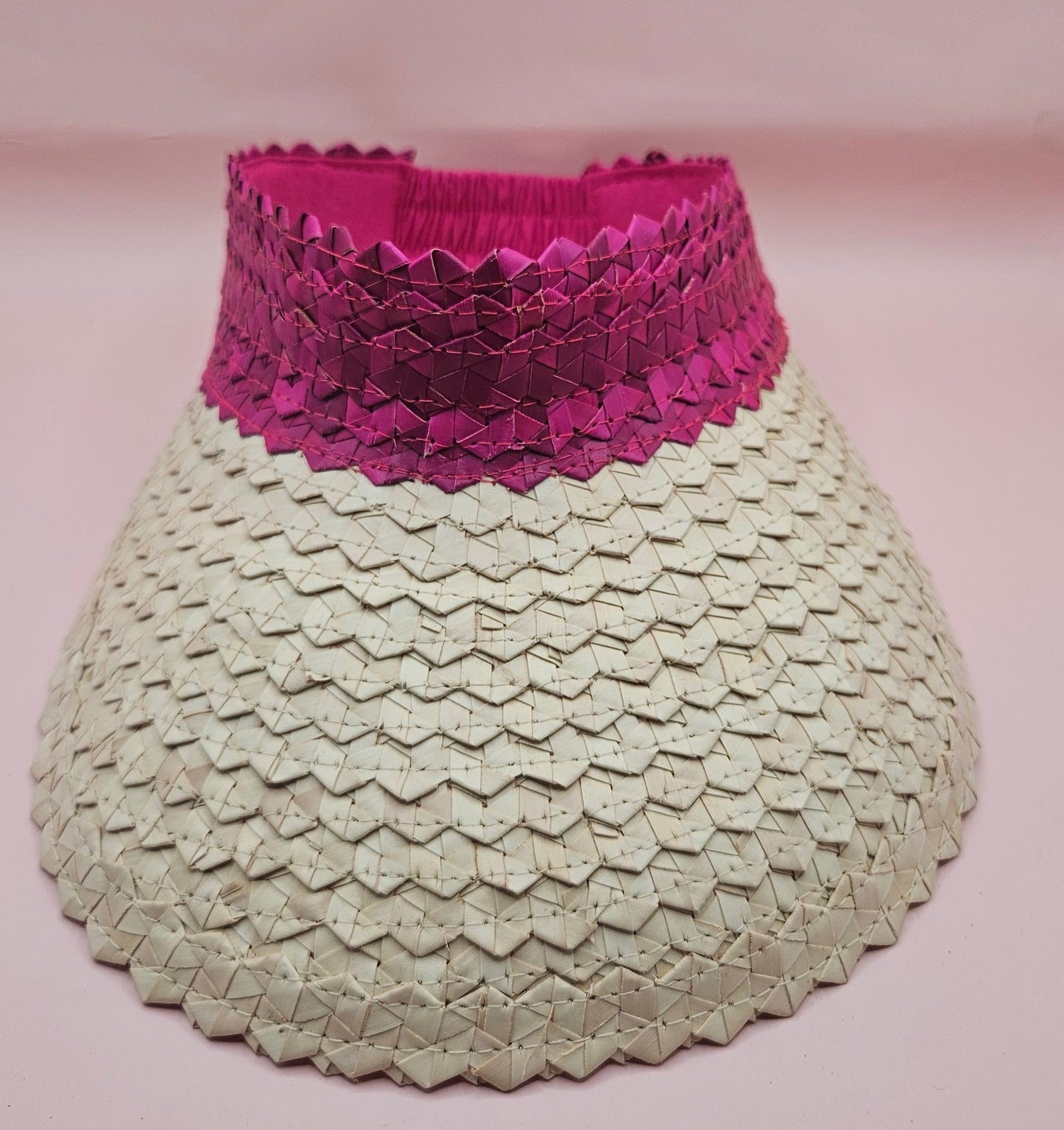 Palm Leaf Visor – Colorful Summer Straw Hat with Elastic Band | Lightweight Sun Protection