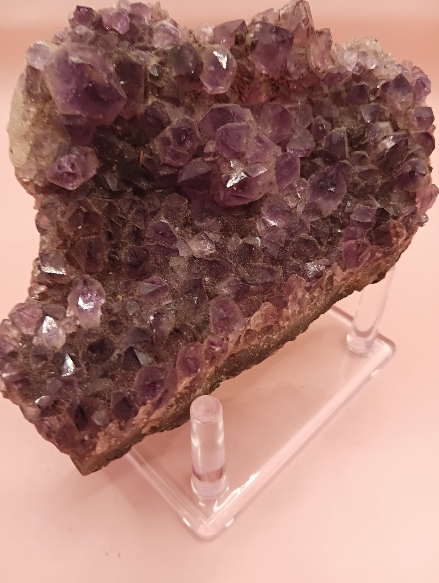 Natural Amethyst Cluster Crystal – Raw Purple Quartz Geode (4.7x3.5x1.8")