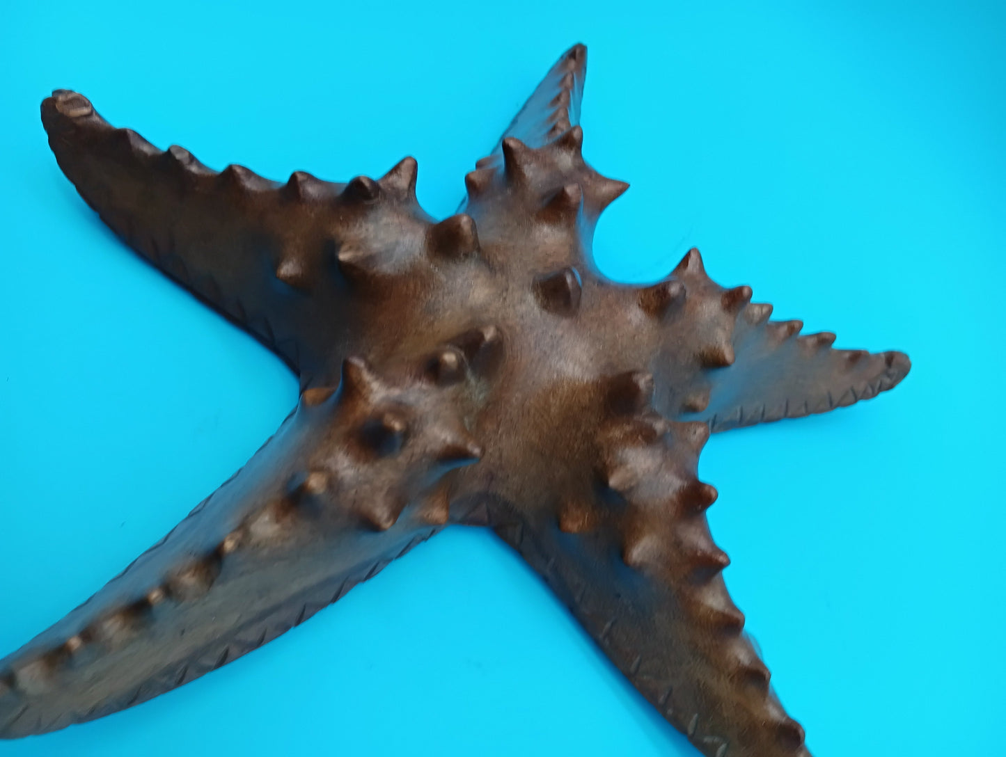 Hand Carved Wooden Starfish – Coastal Decor Accent 9–10"