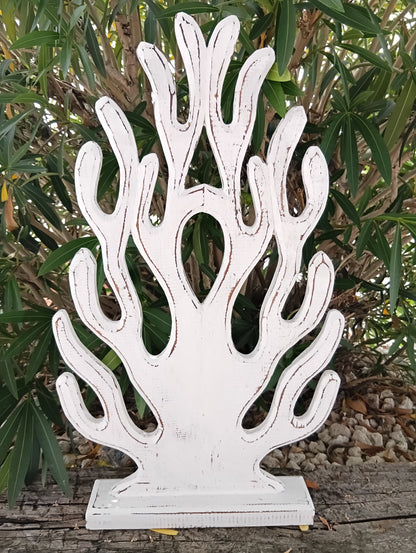 Carved Wooden Coral Sculpture