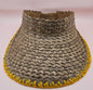 Natural Woven Palm Leaf Visor – Black, Pink, Yellow, or Cream Stitched Trim | Straw Sun Hat