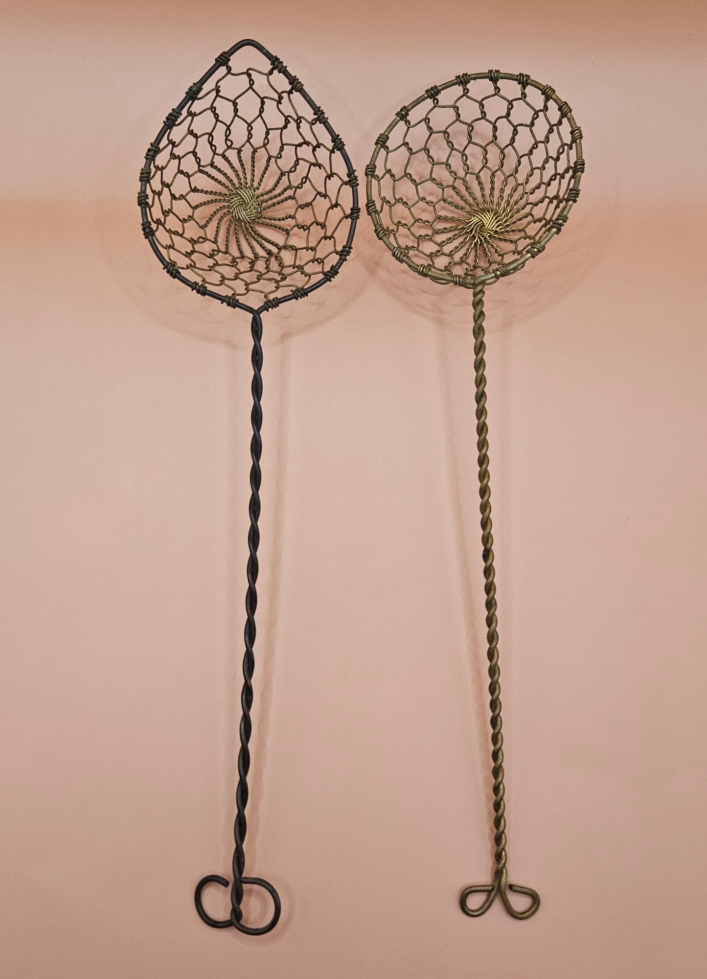 Vintage Brass Wire Mesh Skimmer Spoon – Teardrop or Round – 9.25" / 9.5