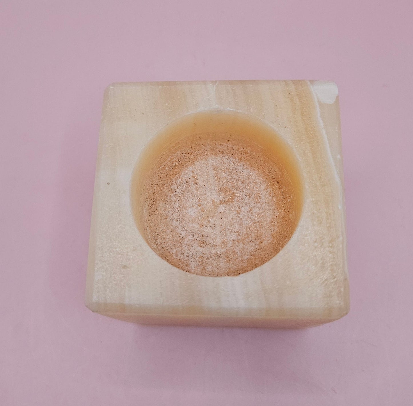 Natural Onyx Square Candle Holder – 2.4x2.4"