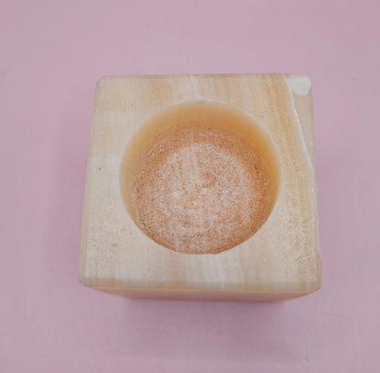 Natural Onyx Square Candle Holder – 2.4x2.4"