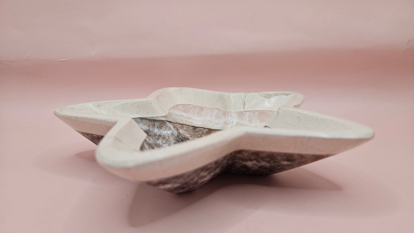 Onyx Star Dish – Dark Polished Stone Bowl 6.25"