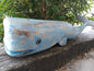 Large Blue Wooden Whale-Display Piece -43"