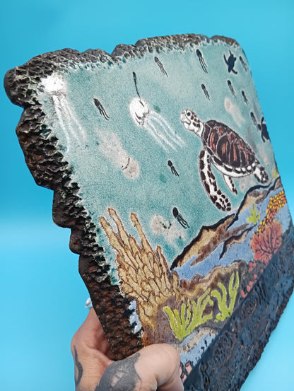 Handmade Raku Fired Sea Turtle Wall Art – Bobbie McCrea North Shore Potter
