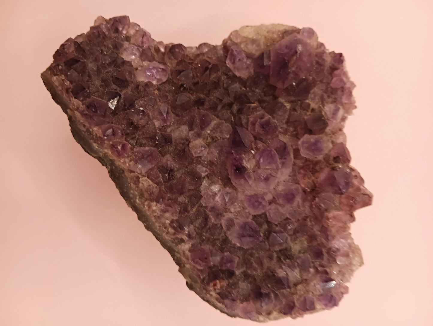 Natural Amethyst Cluster Crystal – Raw Purple Quartz Geode (4.7x3.5x1.8")
