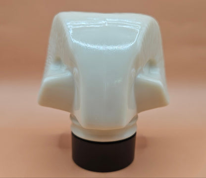 Vintage 1970s Avon Ram’s Head Aftershave Bottle – Wild Country Milk Glass Decanter – 3.8"x2.8"