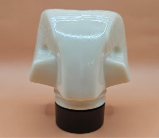 Vintage 1970s Avon Ram’s Head Aftershave Bottle – Wild Country Milk Glass Decanter – 3.8"x2.8"