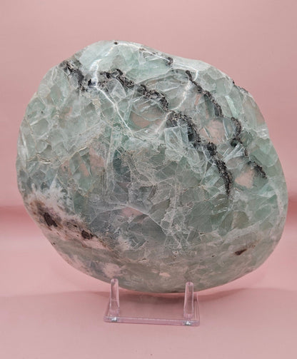 Carved Fluorite Bowl – Polished Gemstone Display Dish – 10.25"