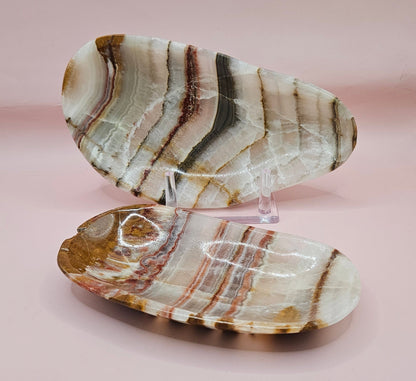 Multitone Onyx Dish – Natural Oval Stone Tray 7–8 Inch