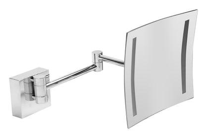 ALFI brand ABM8WLED Wall Mount Square 8" 5x Magnifying Cosmetic Mirror with Light