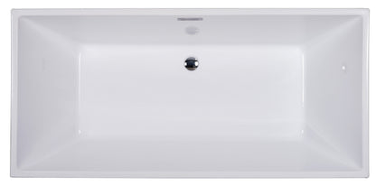 ALFI brand  AB8832 67 inch White Rectangular Acrylic Free Standing Soaking Bathtub
