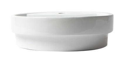 ALFI brand  ABC702 White 19" Round Semi Recessed Ceramic Sink with Faucet Hole