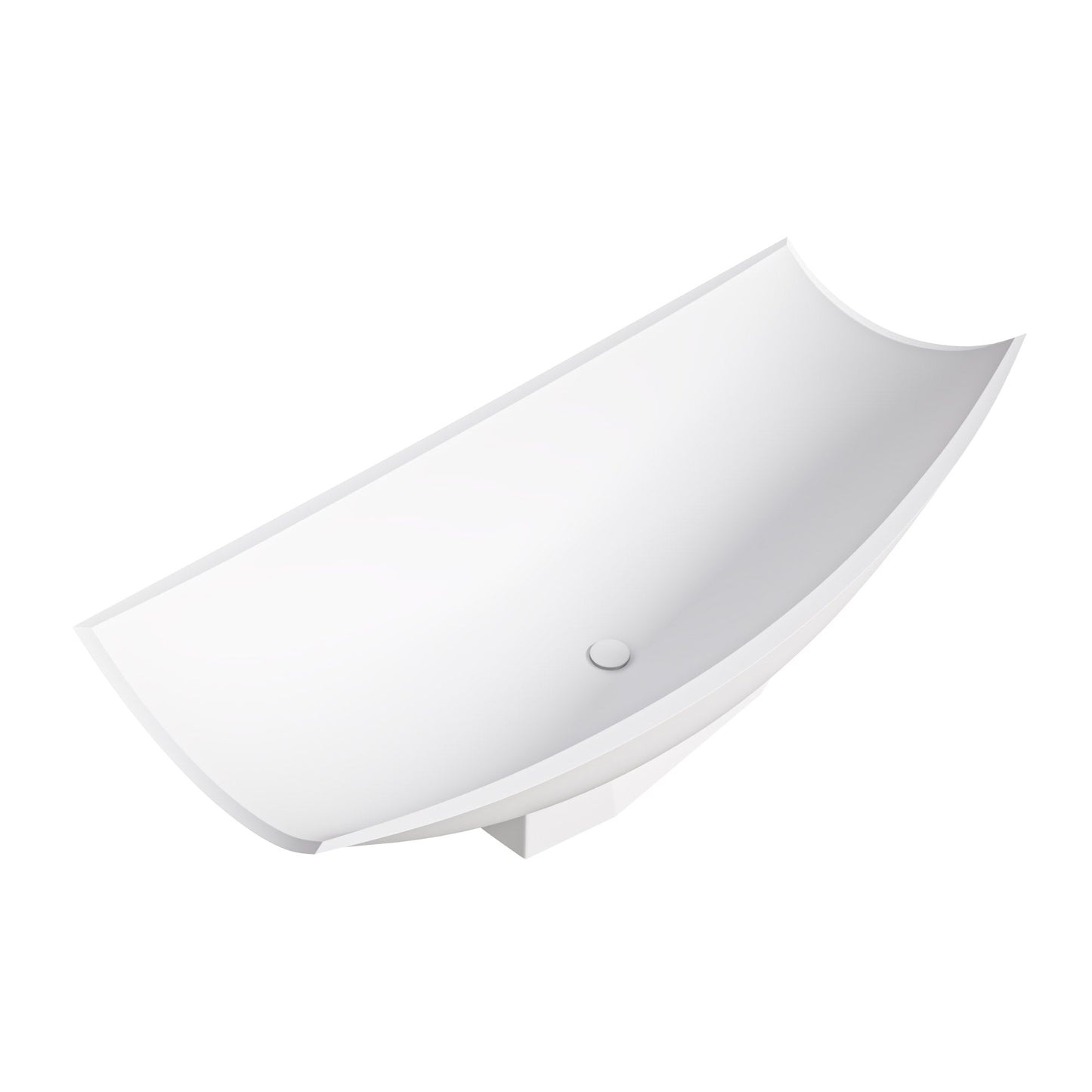 ALFI brand  AB9992 White Matte 71" Solid Surface Resin Free Standing Hammock Style Bathtub