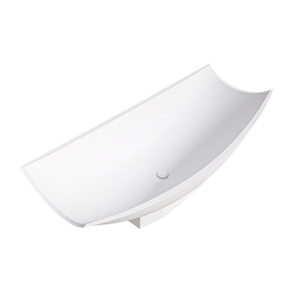 ALFI brand  AB9992 White Matte 71" Solid Surface Resin Free Standing Hammock Style Bathtub