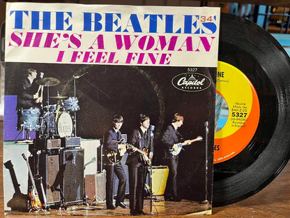 I Feel Fine / She's A Woman (7" VINYL) | Excellent+ (EX+) Near Mint (NM or M-)