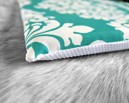 SALE IKEA Bankkamrat, Hemmahos, Stuva Bench Pad Cover  Damask Print Turquoise Blue