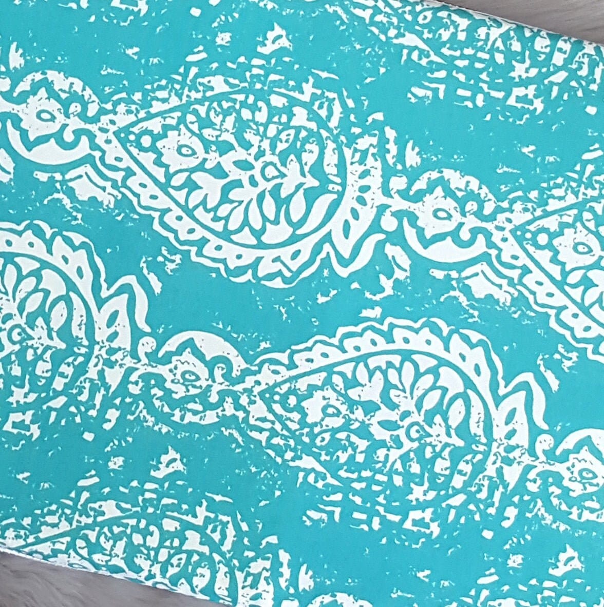 SALE IKEA Bankkamrat, Hemmahos, Stuva Bench Pad Cover Indian Tribal Print Turquoise Blue