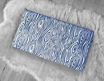 SALE IKEA Bankkamrat, Hemmahos, Stuva Bench Pad Cover, Navy Blue Woodgrain