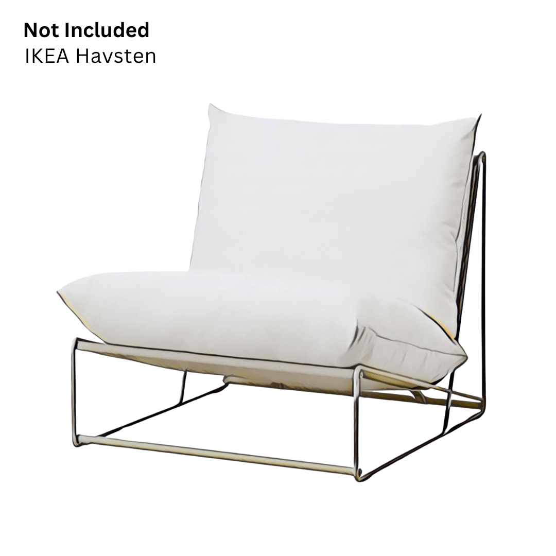 Modern Navy Blue Lattice Print Outdoor Slipcovers, Compatible with IKEA Havsten - Made to Order
