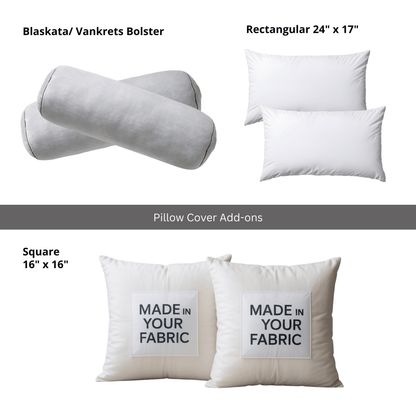 Black Vine Indoor Slipcovers, Compatible with IKEA Havsten - Made to Order