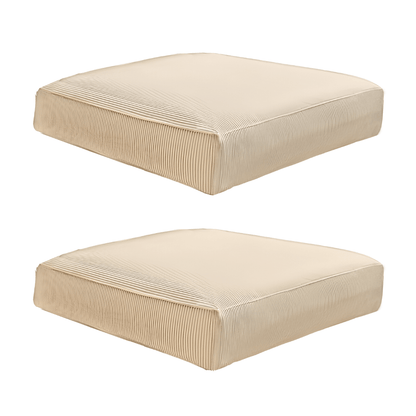 2 Pack Outdoor Seat Covers | Beige Stripe | Compatible with IKEA Duvholmen Inner Cushion
