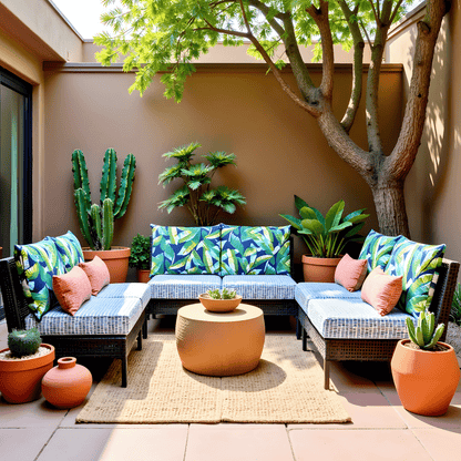 Banana Leaf Blue Rain Outdoor Slip Covers, Compatible with IKEA Duvholmen