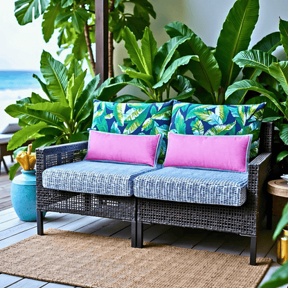 Banana Leaf Blue Rain Outdoor Slip Covers, Compatible with IKEA Duvholmen