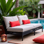 Rockin Cushions Outdoor Slip Covers | Beige Stripe | Compatible with IKEA Duvholmen Kuddarna Cushions | Includes 2 Kuddarna Pillow Covers and 2 Duvholmen Seat Covers - Set of 4