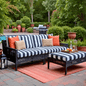 Rockin Cushions Outdoor Slip Covers | Black White Stripe | Compatible with IKEA Duvholmen Cushions | Includes 2 Duvholmen Pillow Covers and 2 Duvholmen Seat Covers - Set of 4