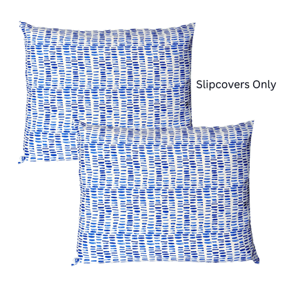 8-PIECE DELUXE BUNDLE Outdoor Cushion Cover Set and Chair Pads – Compatible with IKEA Duvholmen, Blue Rain
