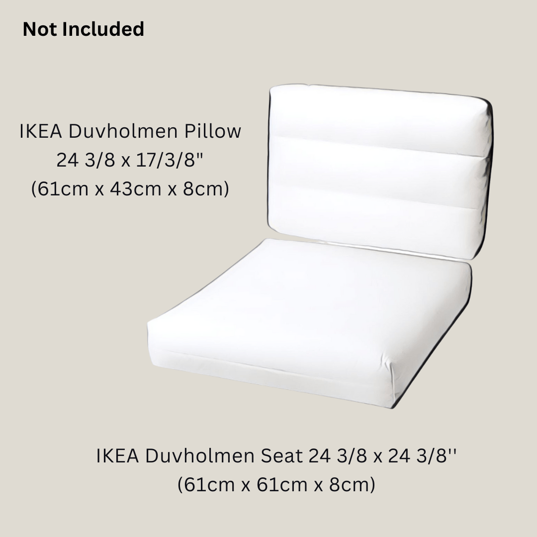 Rockin Cushions Outdoor Slip Covers | Black White Stripe | Compatible with IKEA Duvholmen Cushions | Includes 2 Duvholmen Pillow Covers and 2 Duvholmen Seat Covers - Set of 4