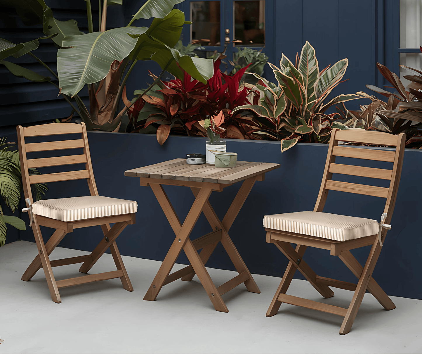 8-PIECE DELUXE BUNDLE, Beige Stripe Outdoor Cushion Cover Set and Chair Pads – Compatible with IKEA Duvholmen