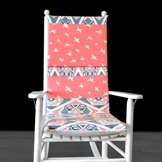 Birds Patchwork Custom Rocking Chair Cushion