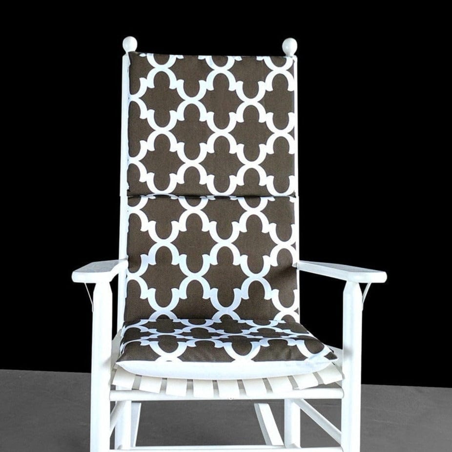 Brown Hidden Zipper Rocking Chair Cushion