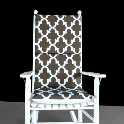 Brown Hidden Zipper Rocking Chair Cushion