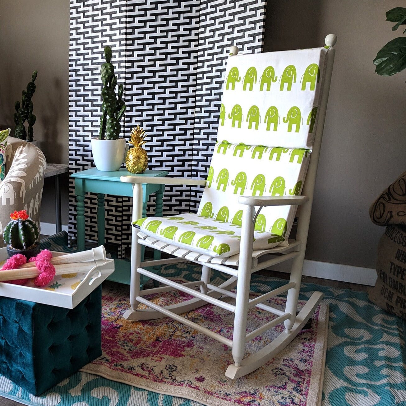 Elephant Nursery Rocking Chair Cushion